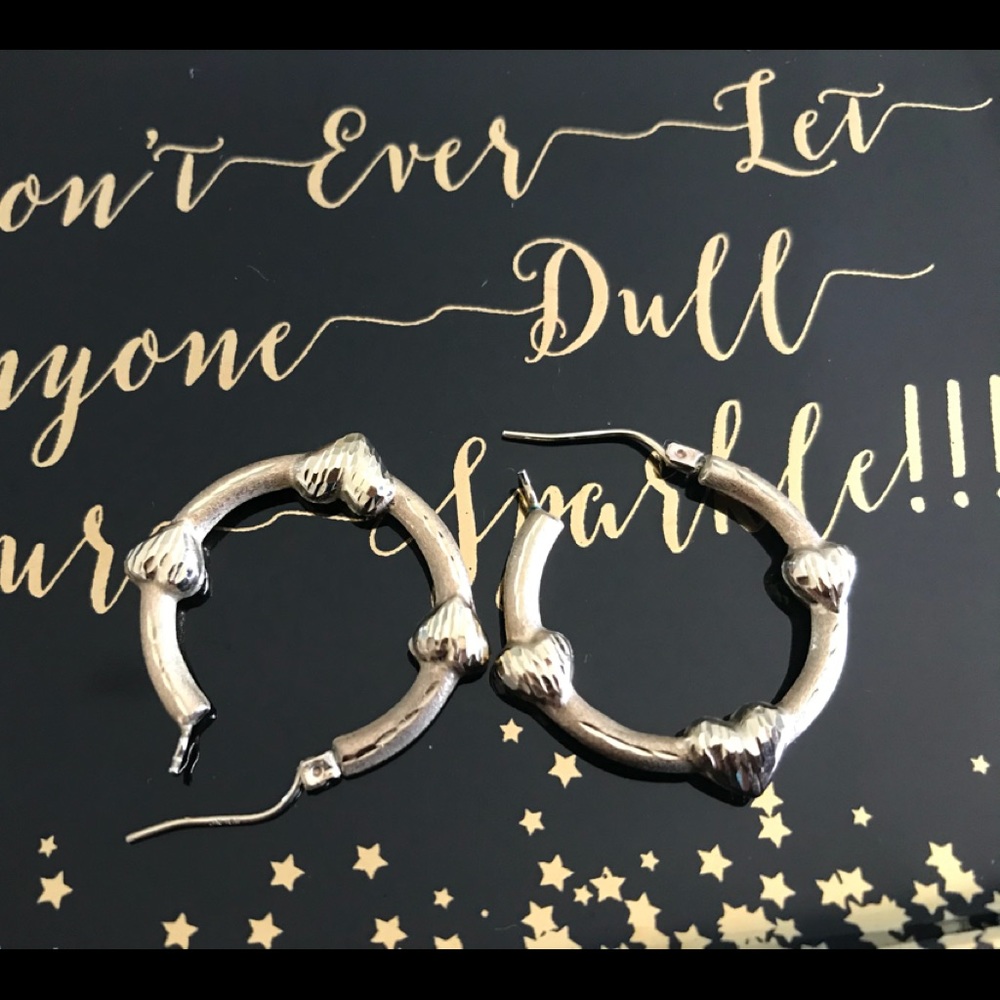 10k Gold Heart hoop style earrings